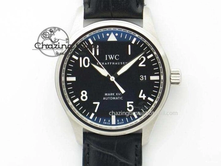 MIROTIME 0218 GoodFit Big Pilot Real PR IW500912 ZF Best Edition Black Dial On Black Leather Strap A 7287